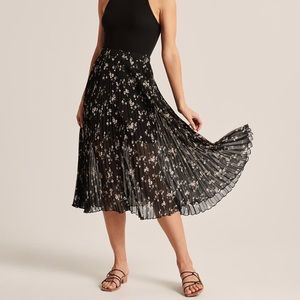 Abercrombie Pleated Chiffon Midi Skirt